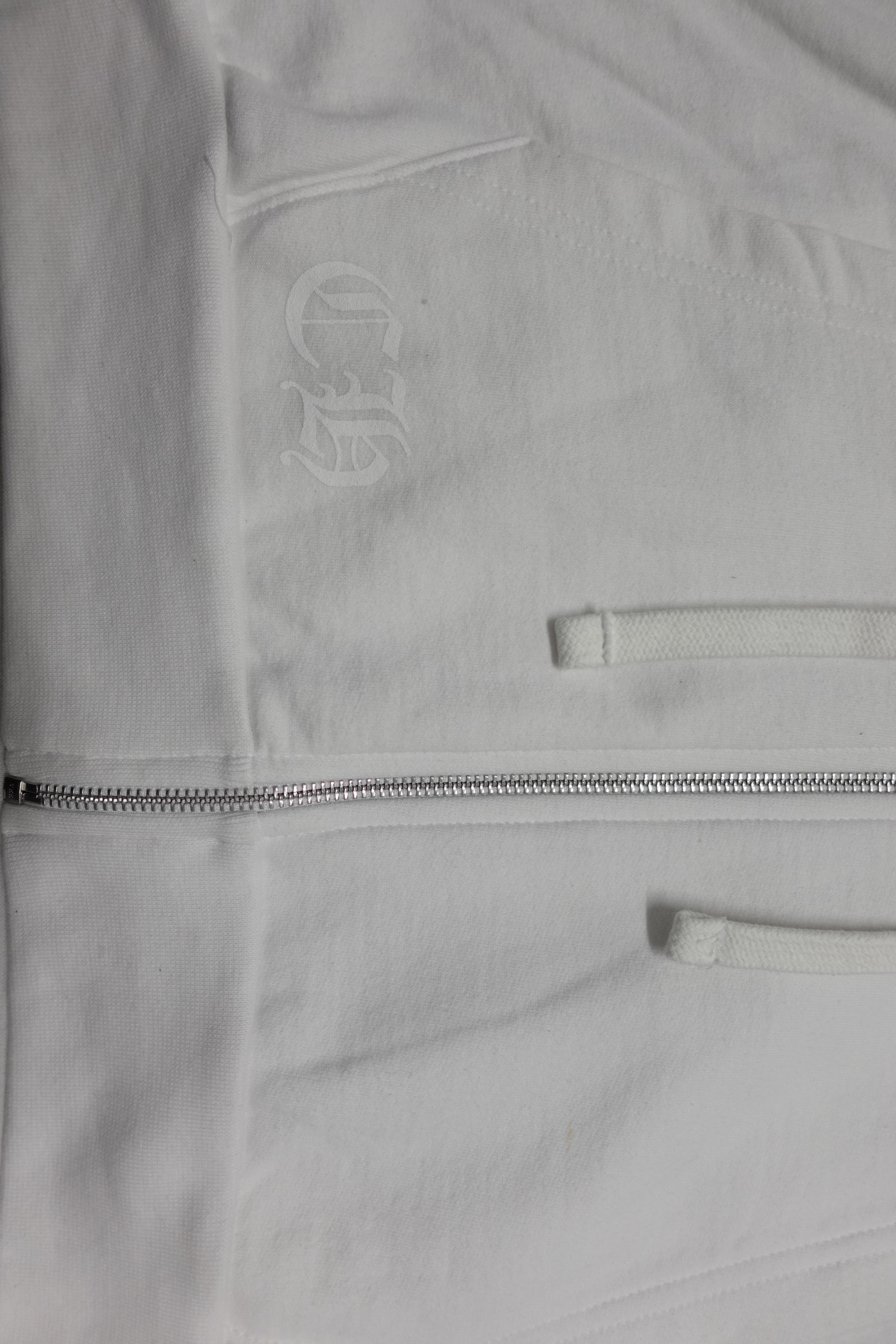 SCRIPT ZIP UP HOODIE WHITE/BLACK