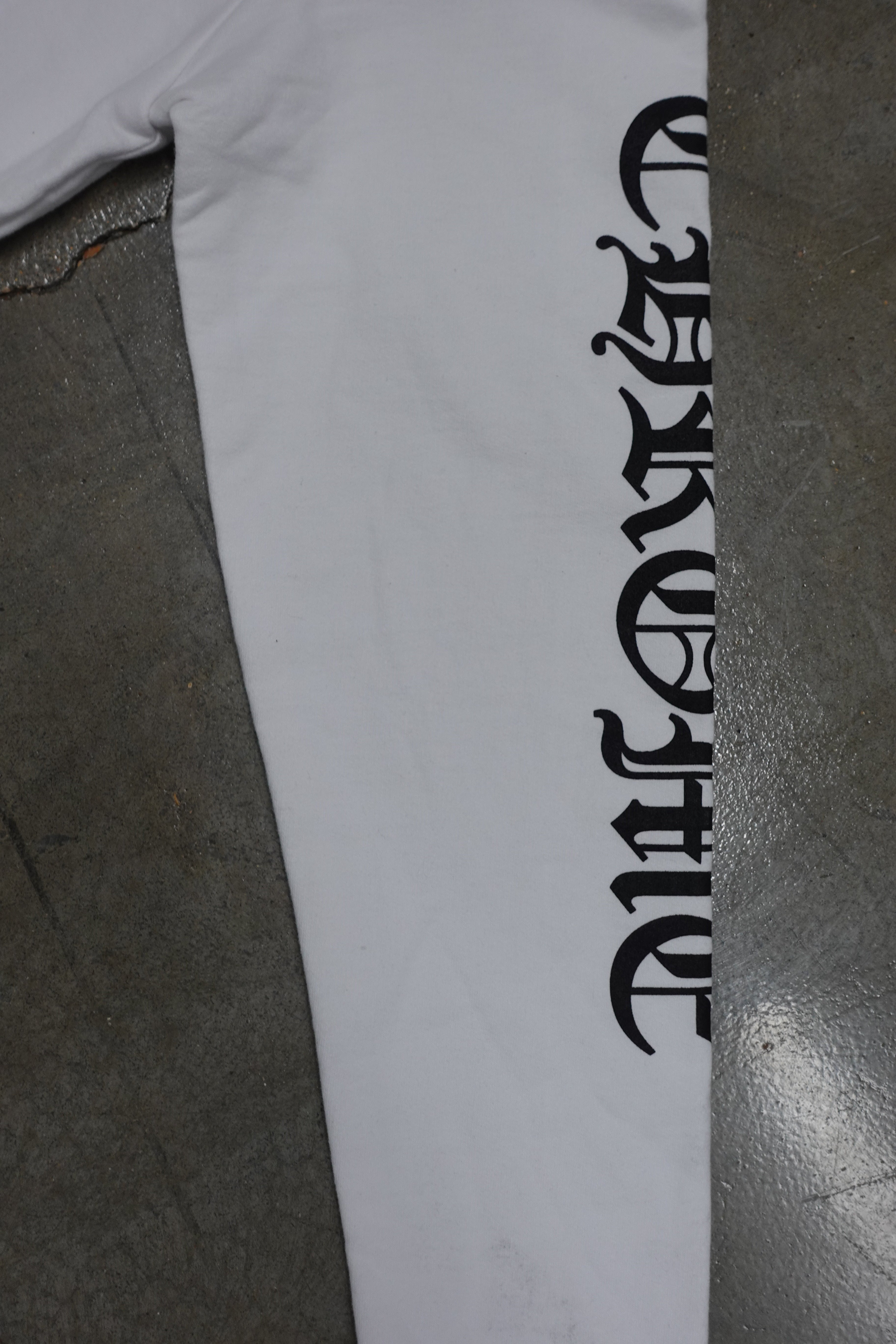 SCRIPT ZIP UP HOODIE WHITE/BLACK