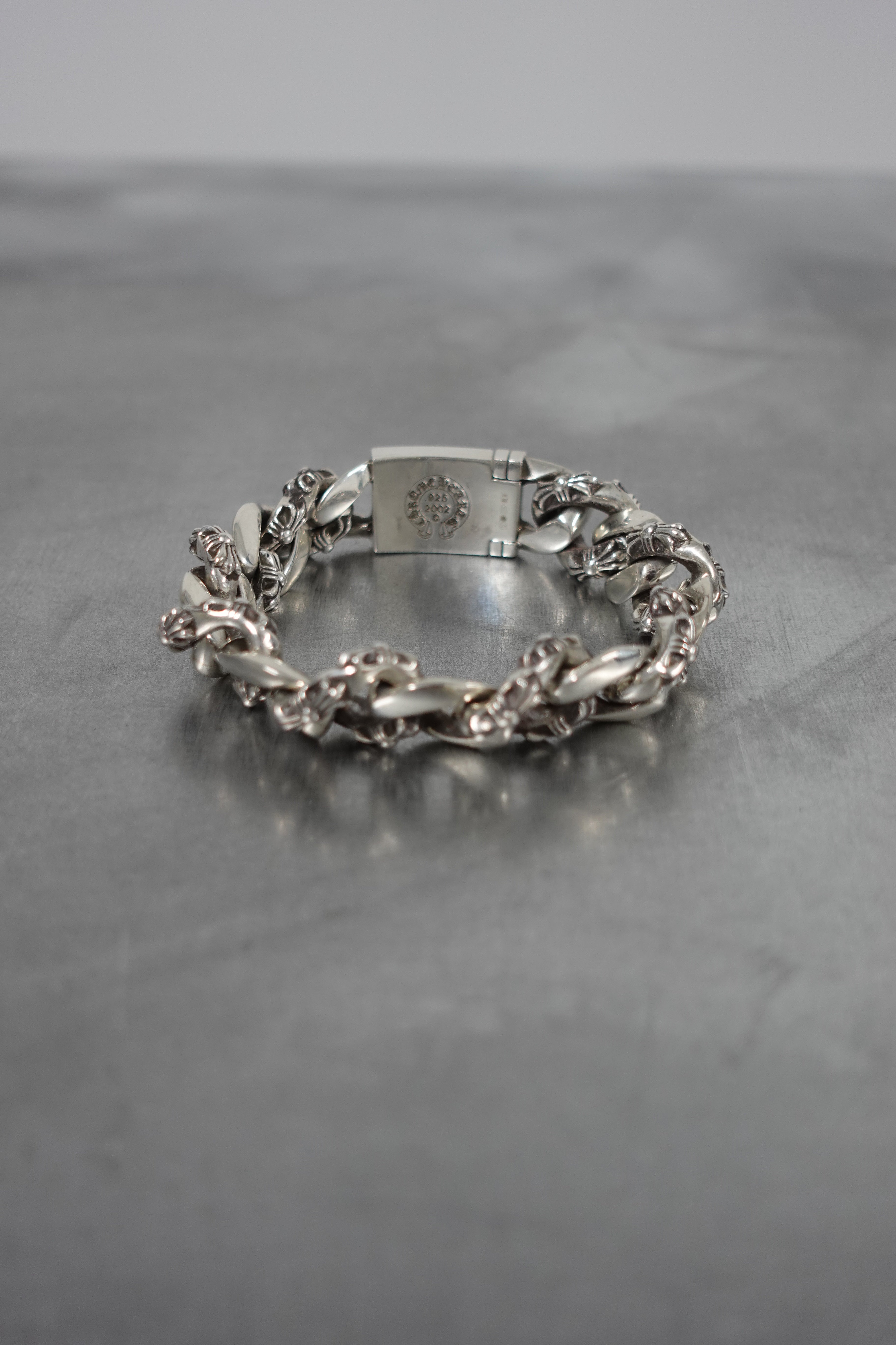 PLUS CROSS BOX ID FANCY LINK BRACELET