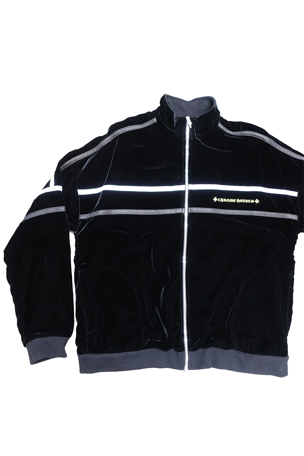 SO IT GOES VELVET TRACK TOP BLACK