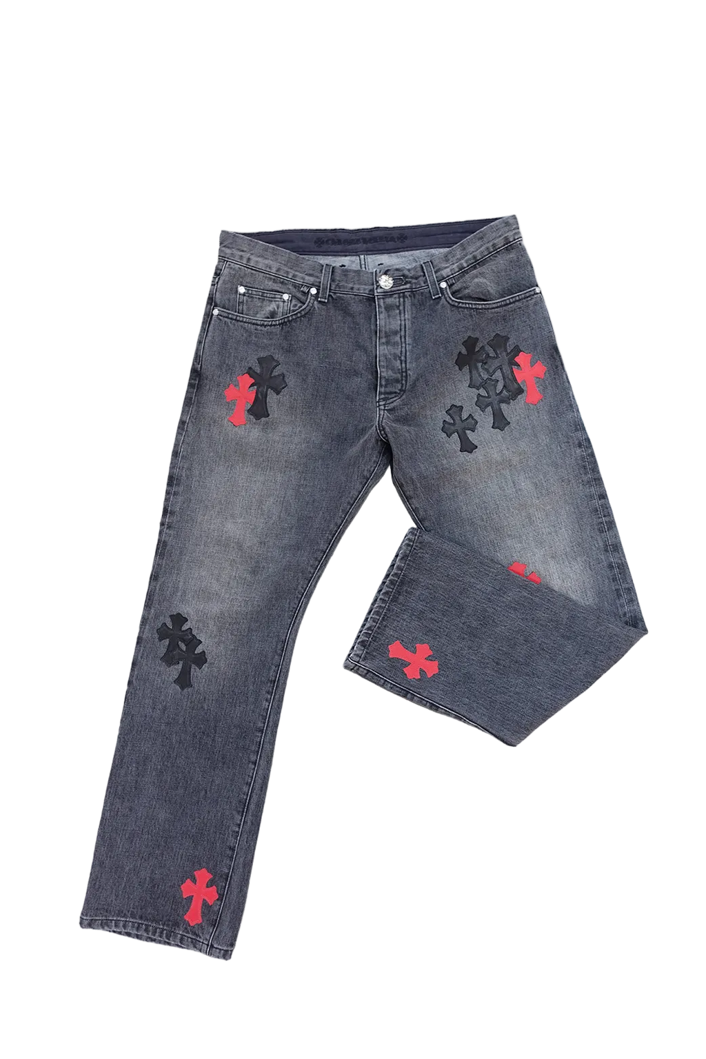 BLACK RED CROSS PATCH GREY CLB JEANS