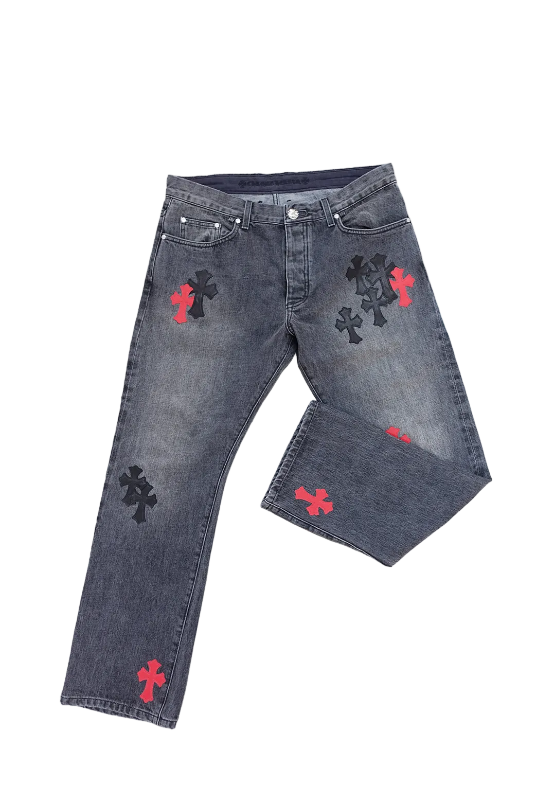 BLACK RED CROSS PATCH GREY CLB JEANS